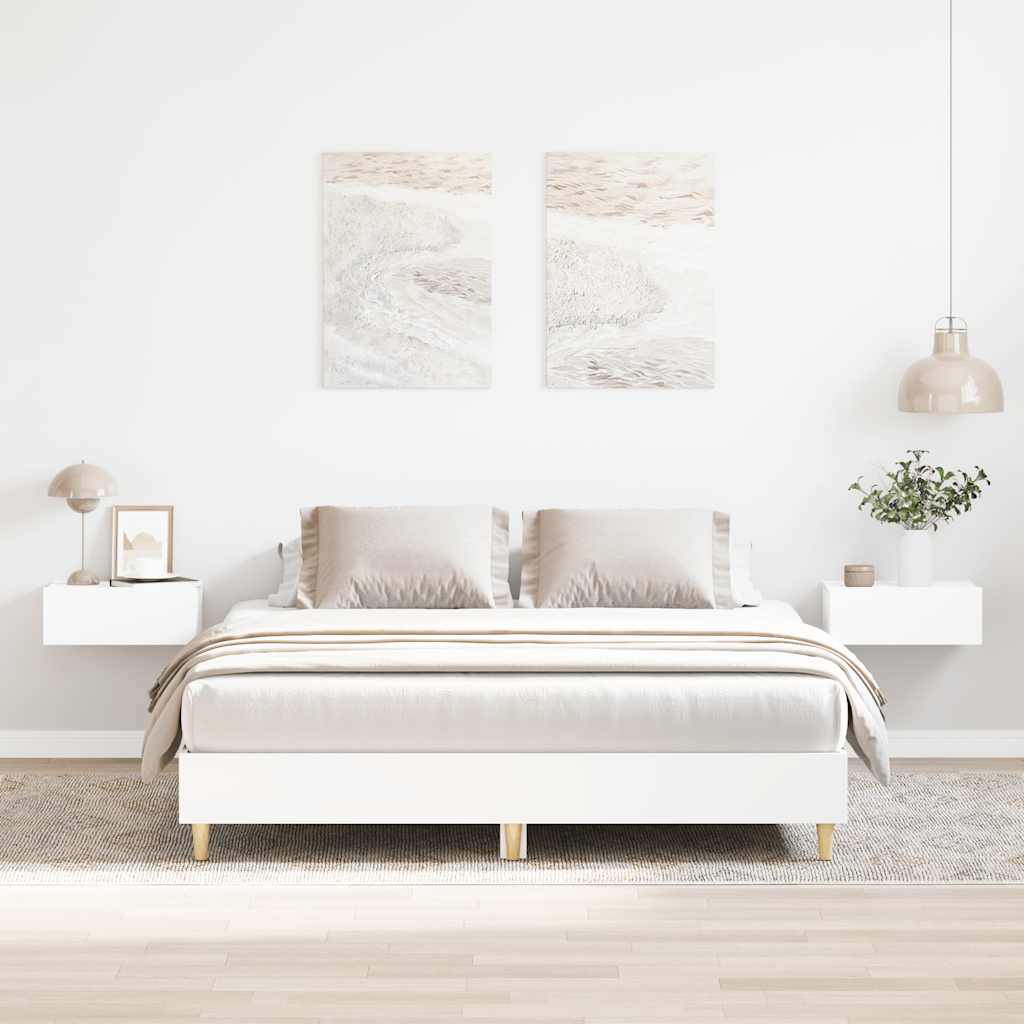 Okvir kreveta bez madraca bijeli 140x200 cm konstruiranog drva