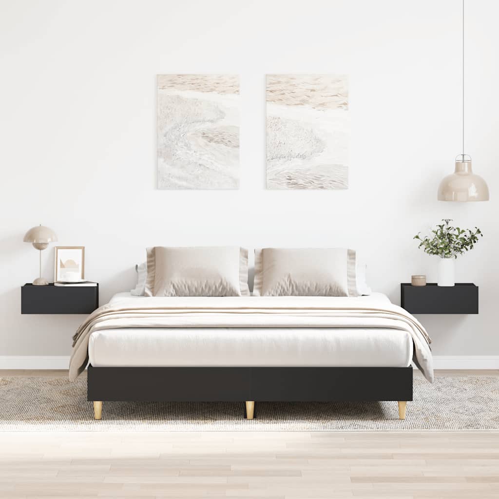 Okvir kreveta bez madraca crni 140 x 200 cm konstruiranog drva