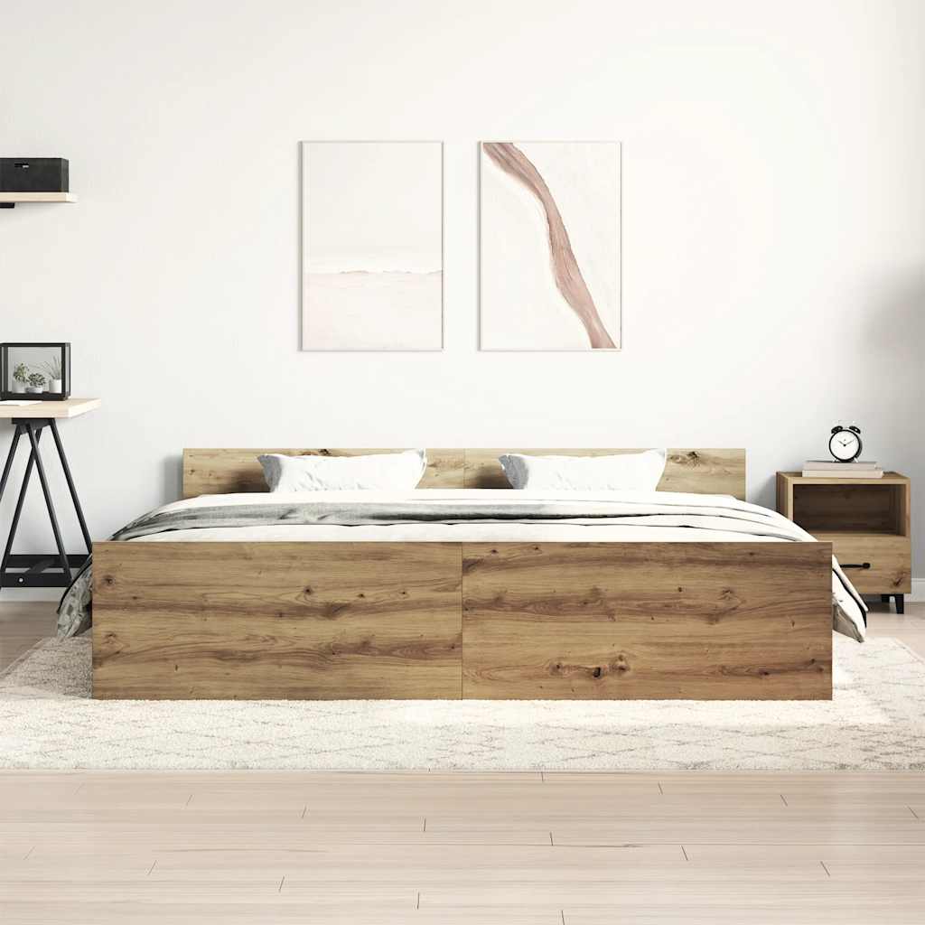 Okvir kreveta bez madraca boja hrasta artisan 180x200 cm