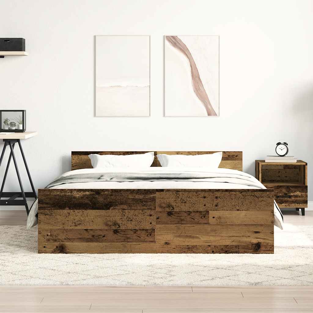 Okvir kreveta bez madraca staro drvo 135x190 cm