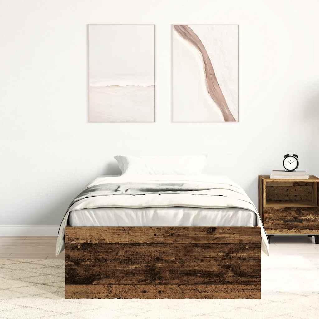 Okvir kreveta bez madraca staro drvo 90x200 cm