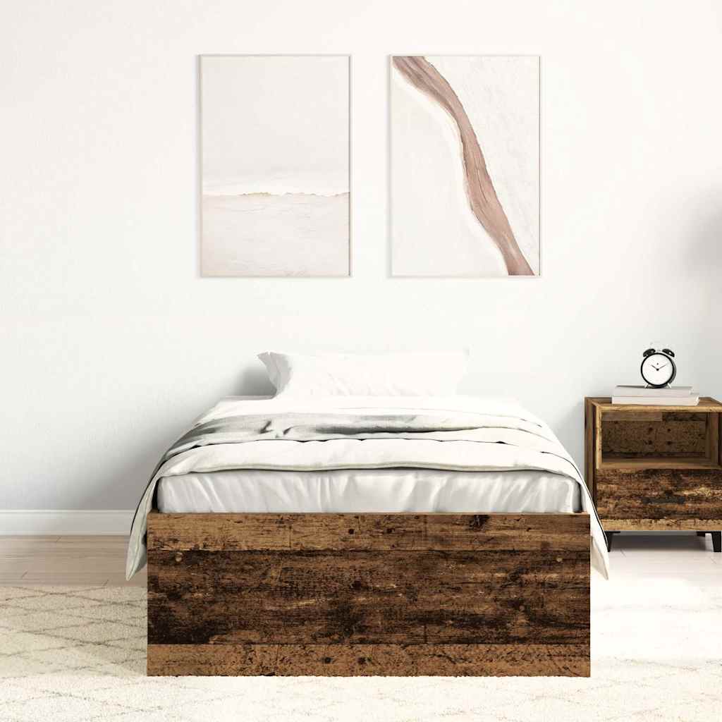 Okvir kreveta bez madraca staro drvo 90x190 cm