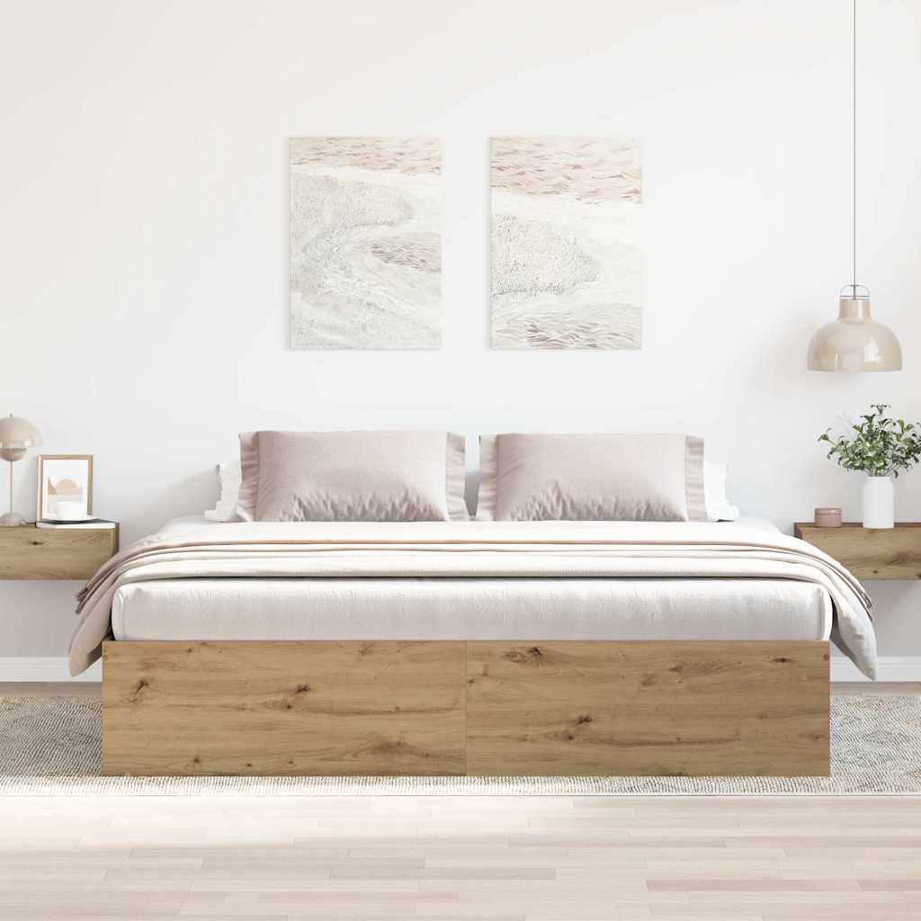 Okvir kreveta bez madraca boja hrasta artisan 200x200 cm
