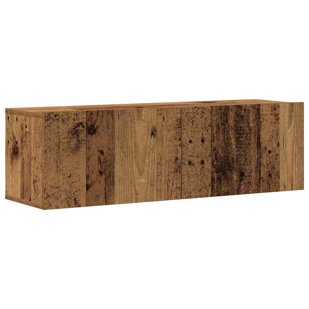 Zidni TV ormarić, 4 dijela, staro drvo, 100x30x30 cm
