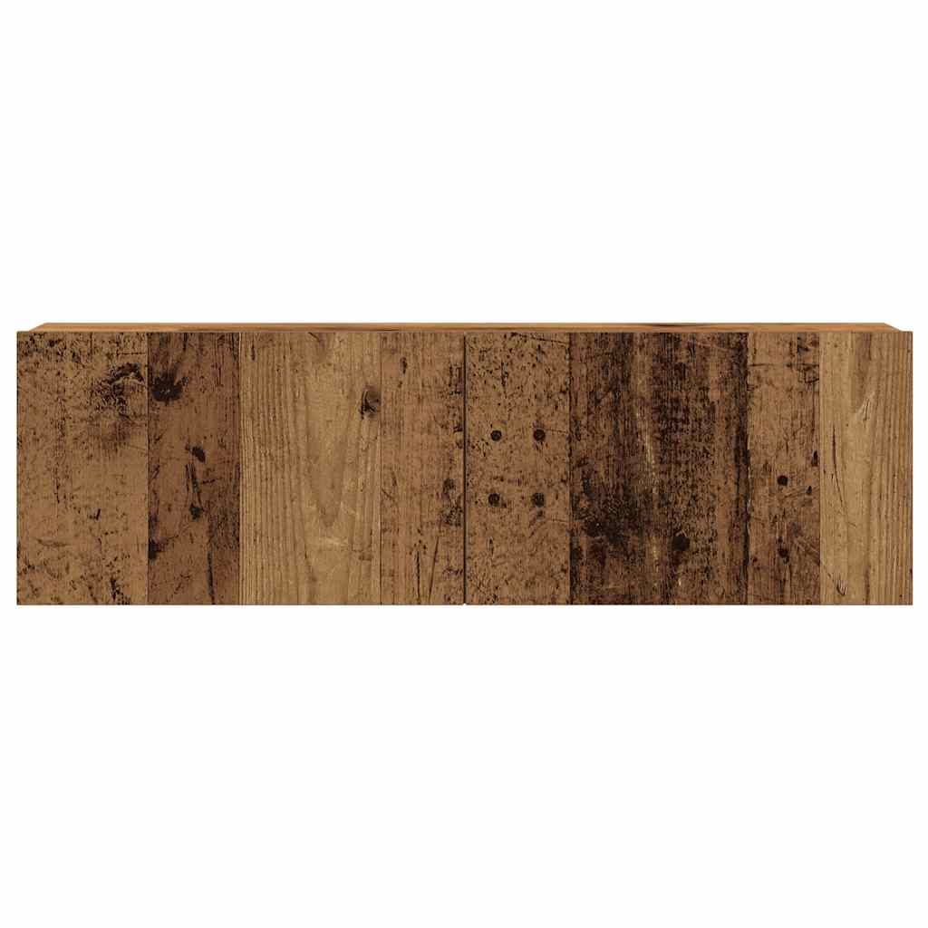 Zidni TV ormarić, 4 dijela, staro drvo, 100x30x30 cm