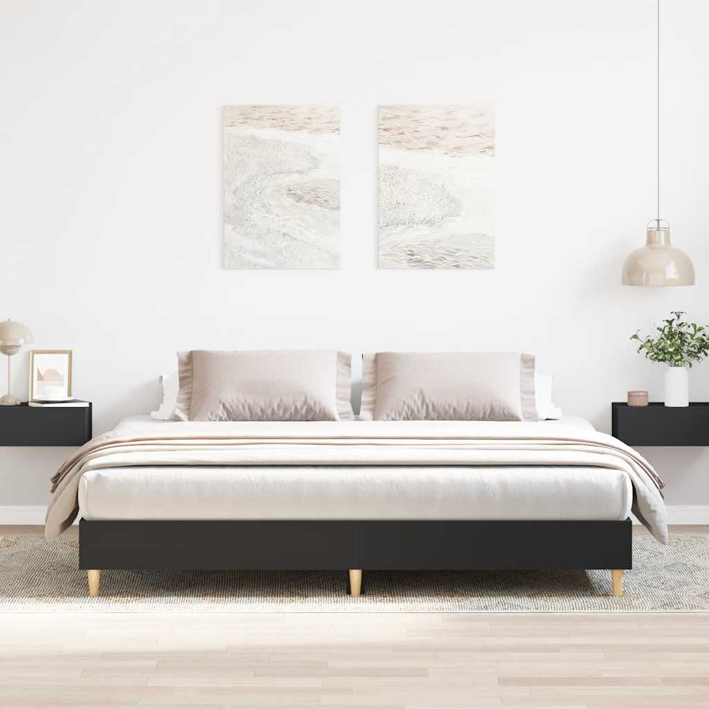 Okvir kreveta bez madraca crni 180x200 cm konstruiranog drva