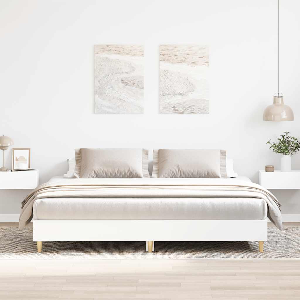 Okvir kreveta bez madraca bijeli 160x200 cm izrađeno drvo