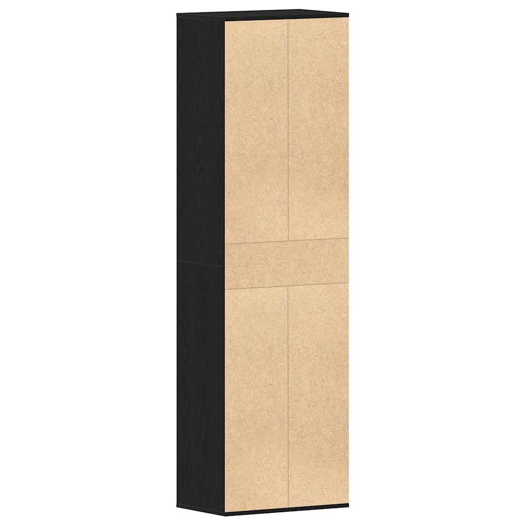 Ormarić za cipele crni hrast 54x34x183 cm konstruirano drvo