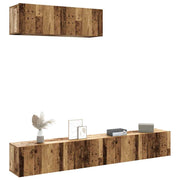 3-dijelni zidni set TV ormarića staro drvo 100x30x30 cm