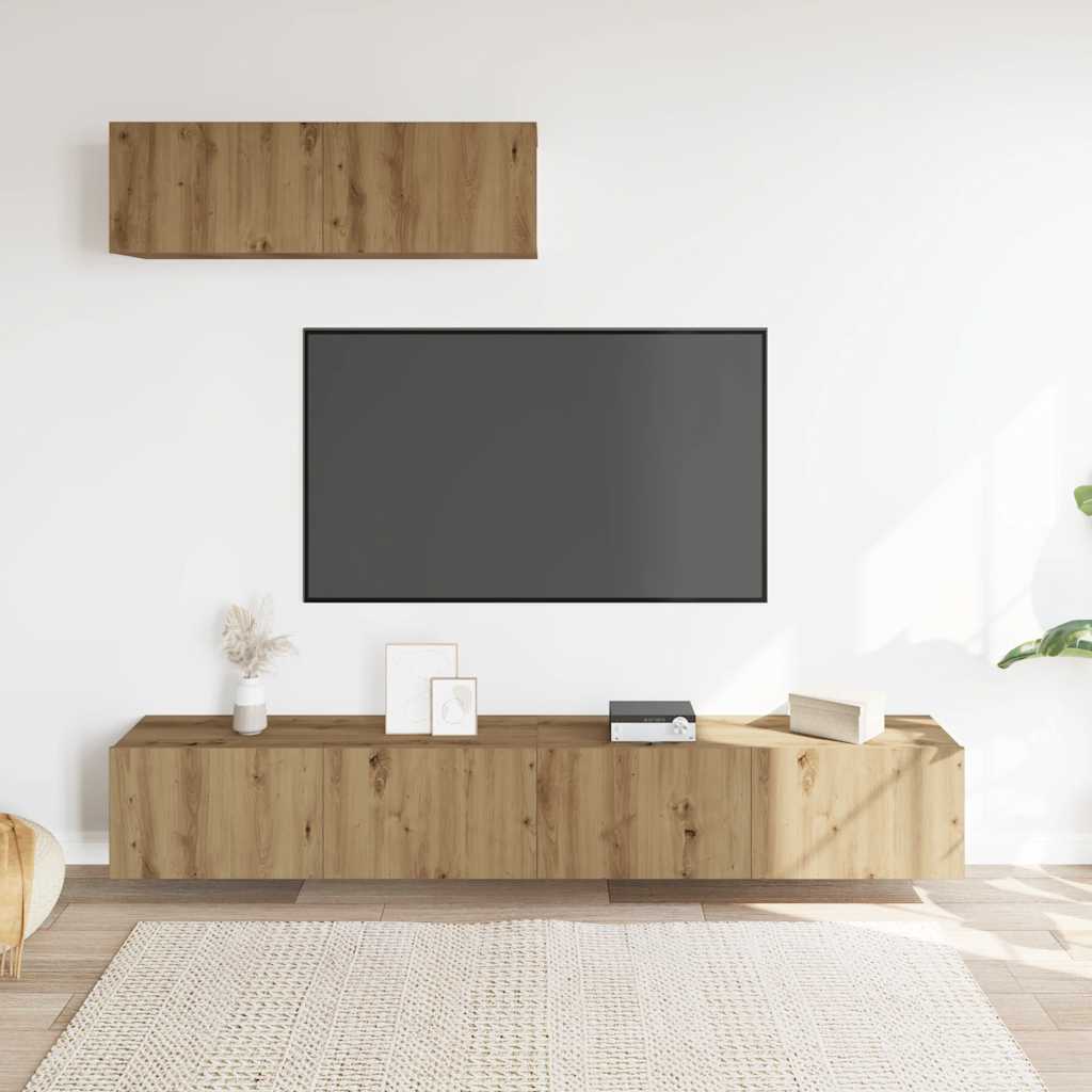 3-dijelni zidni TV ormarić Artisan hrast 100x30x30 cm