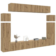 8-dijelni set TV ormarića montiran na zid Artisan Oak