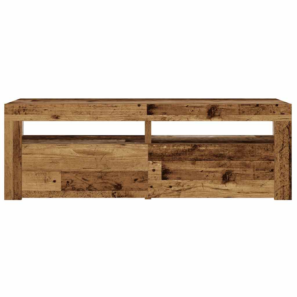 Noćni ormarići 2 kom s LED diodama staro drvo 60x35x40 cm