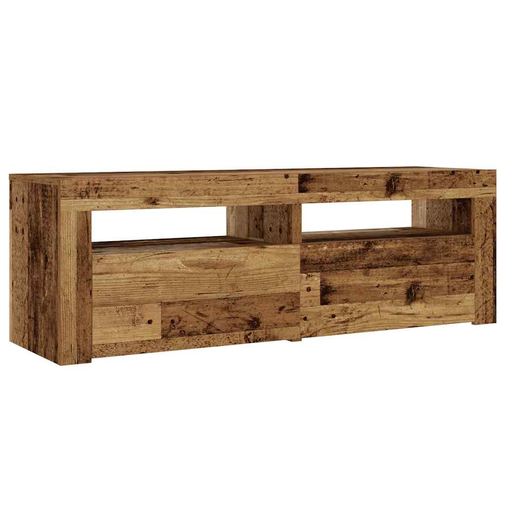Noćni ormarići 2 kom s LED diodama staro drvo 60x35x40 cm