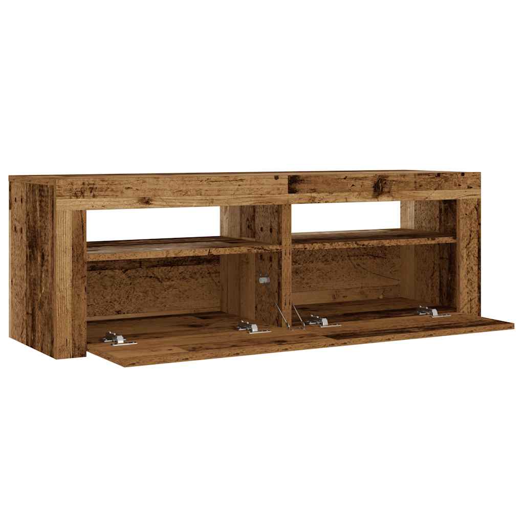 Noćni ormarići 2 kom s LED diodama staro drvo 60x35x40 cm