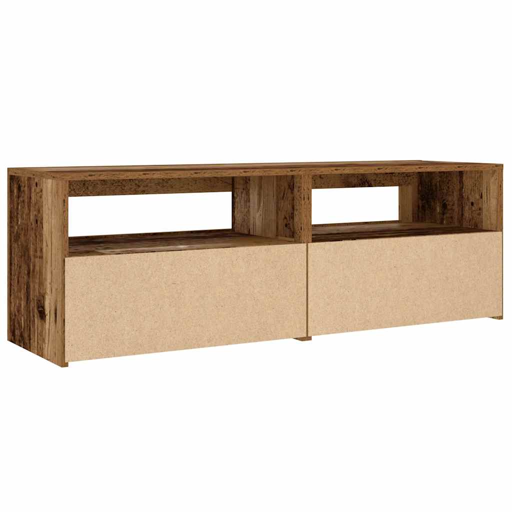 Noćni ormarići 2 kom s LED diodama staro drvo 60x35x40 cm