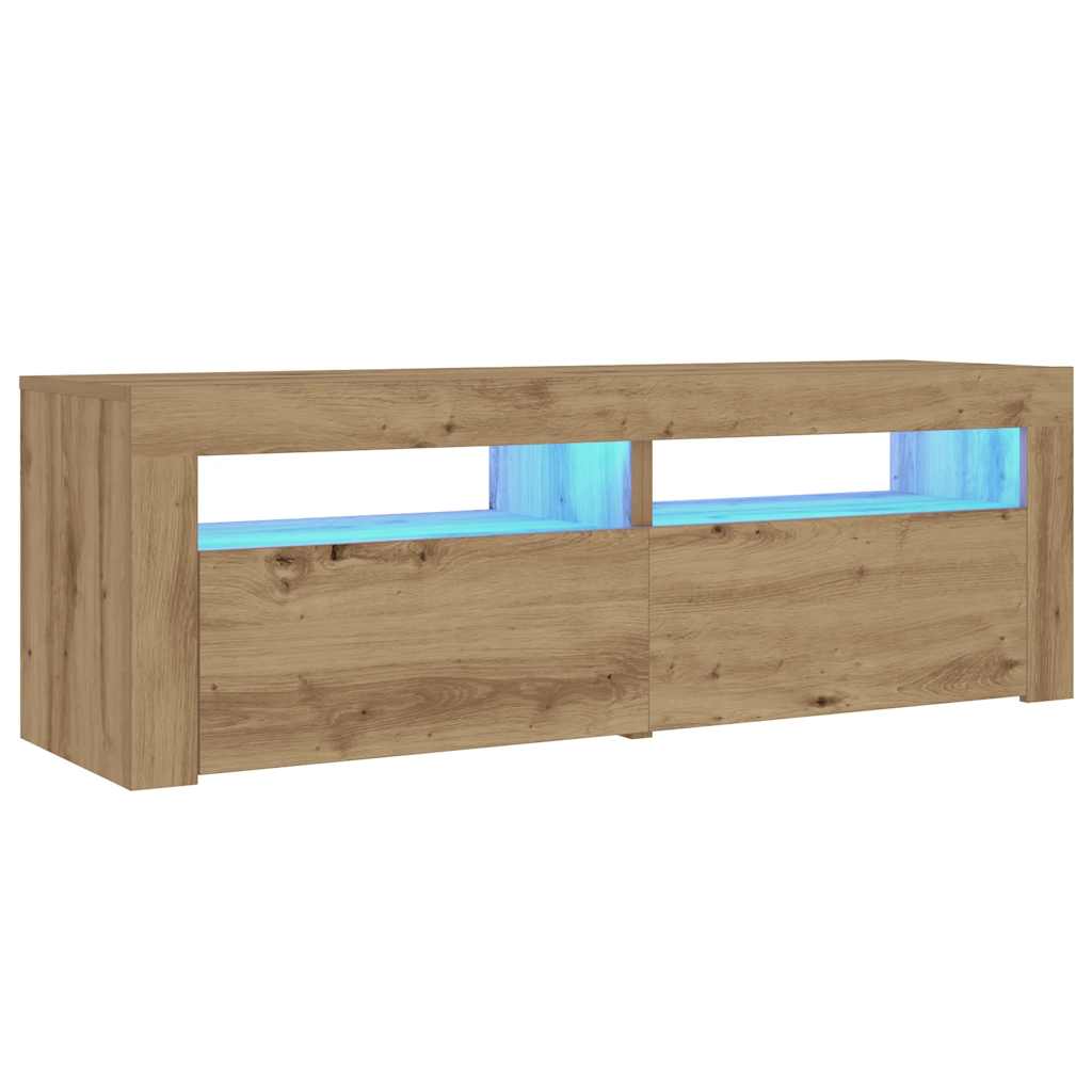 Noćni ormarići 2 kom s LED svjetlima boja hrasta 60x35x40 cm