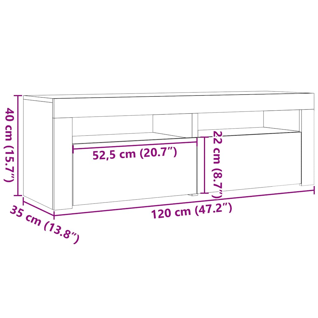 Noćni ormarići 2 kom s LED svjetlima boja hrasta 60x35x40 cm