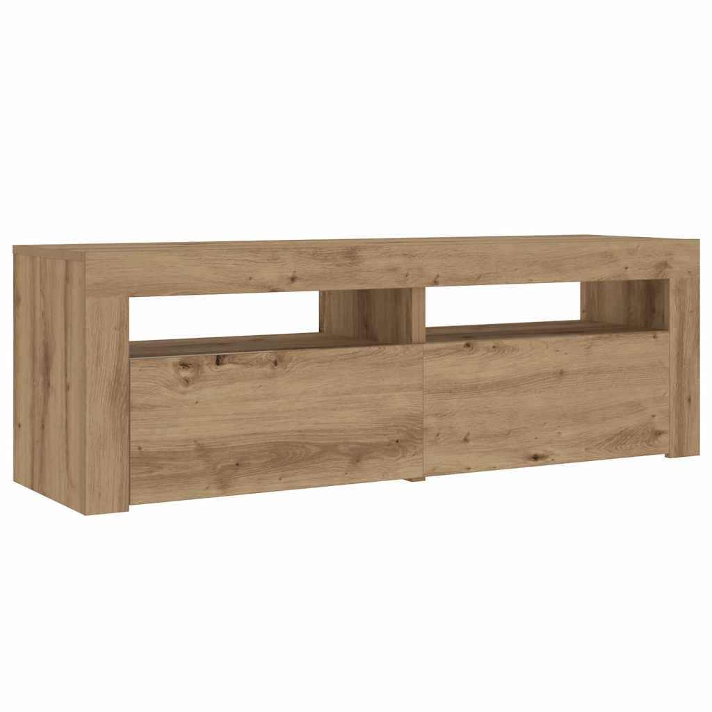 Noćni ormarići 2 kom s LED svjetlima boja hrasta 60x35x40 cm