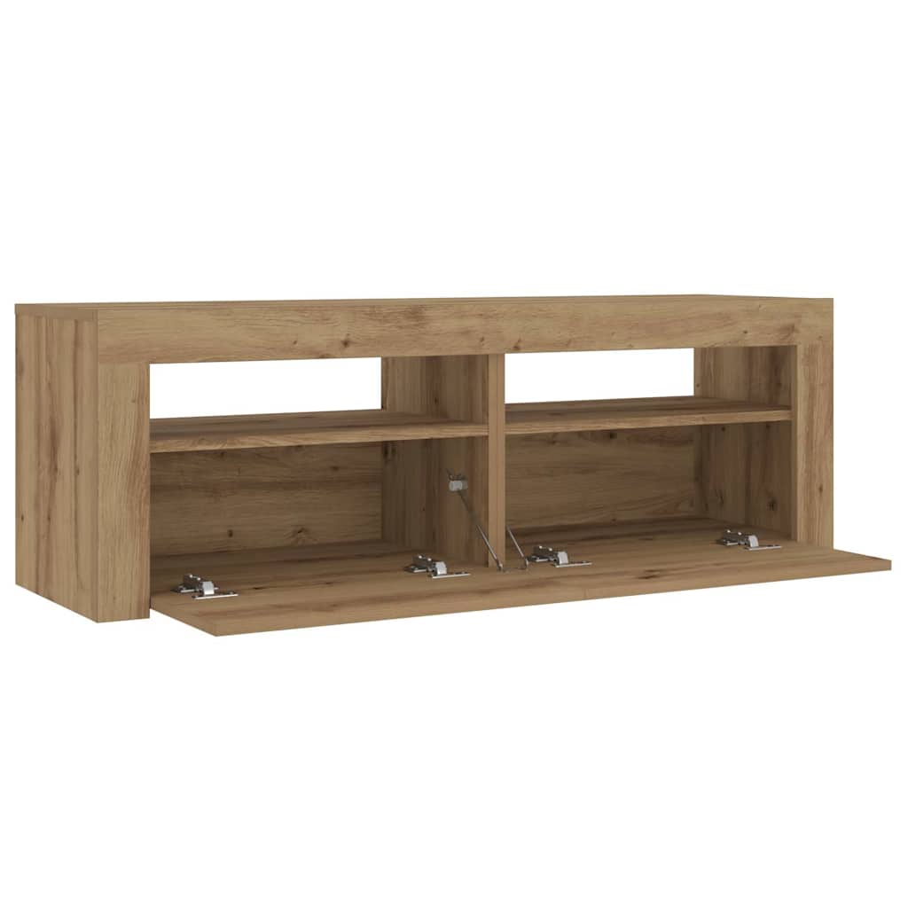 Noćni ormarići 2 kom s LED svjetlima boja hrasta 60x35x40 cm