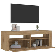 Noćni ormarići 2 kom s LED svjetlima boja hrasta 60x35x40 cm