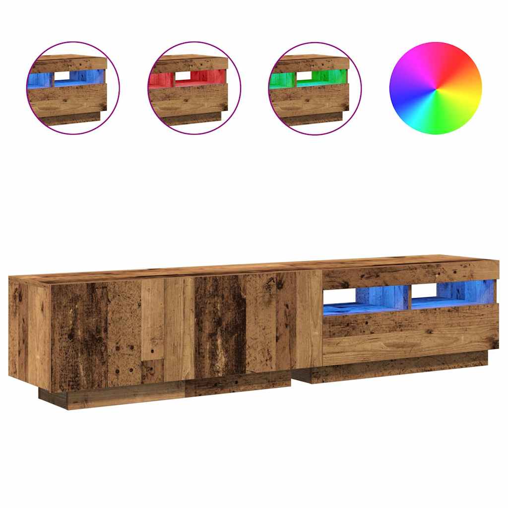 TV ormarić LED boja drva 180x35x40 cm konstruirano drvo