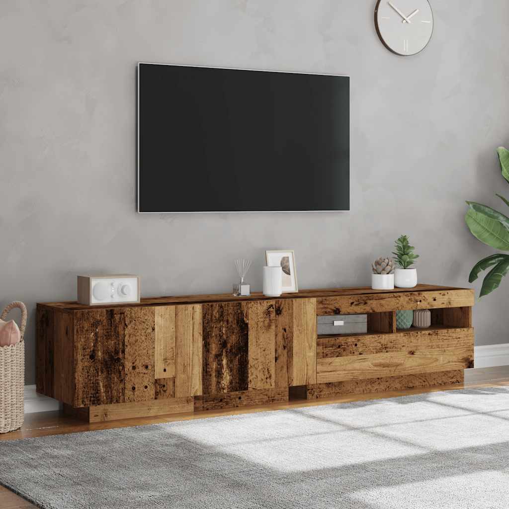 TV ormarić LED boja drva 180x35x40 cm konstruirano drvo