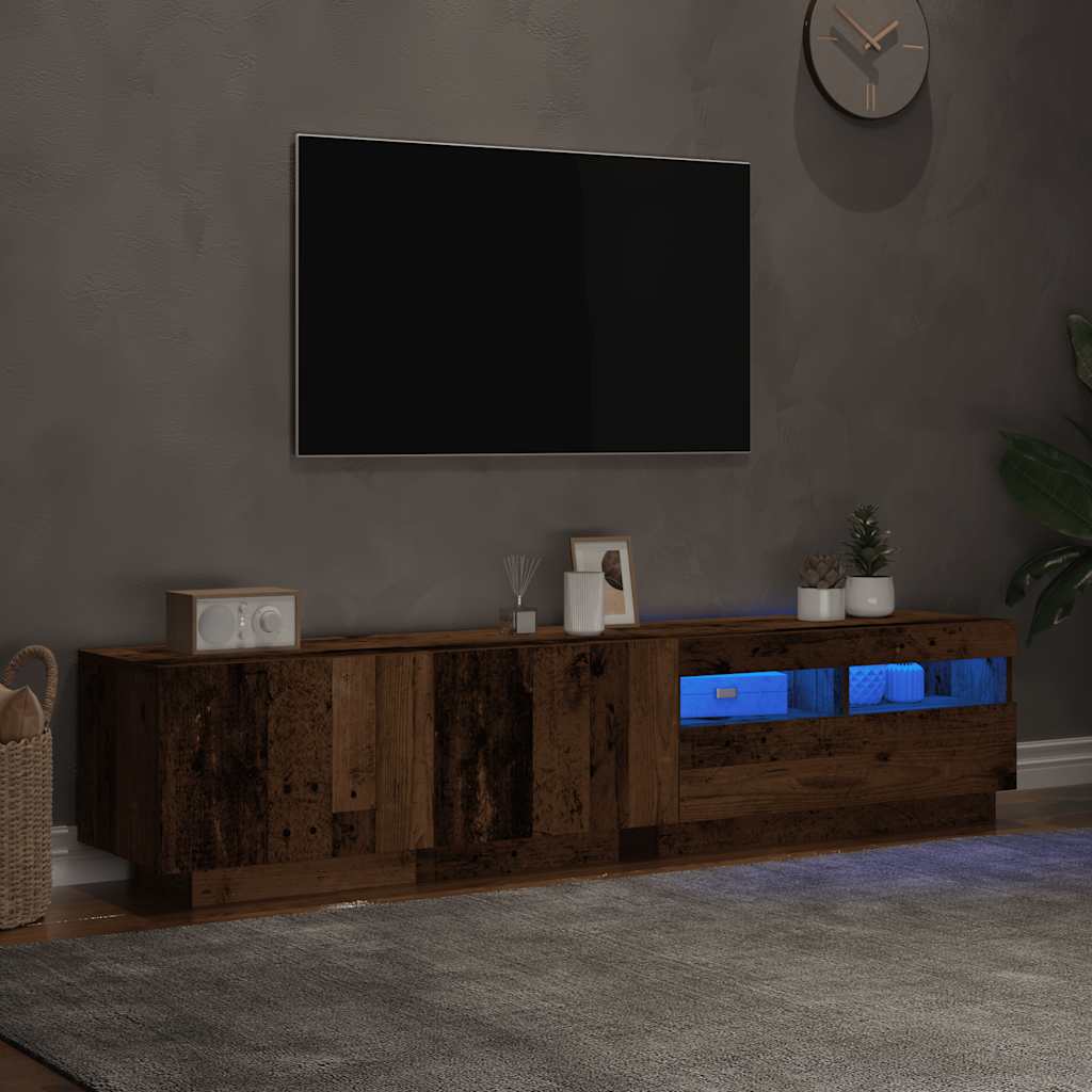 TV ormarić LED boja drva 180x35x40 cm konstruirano drvo