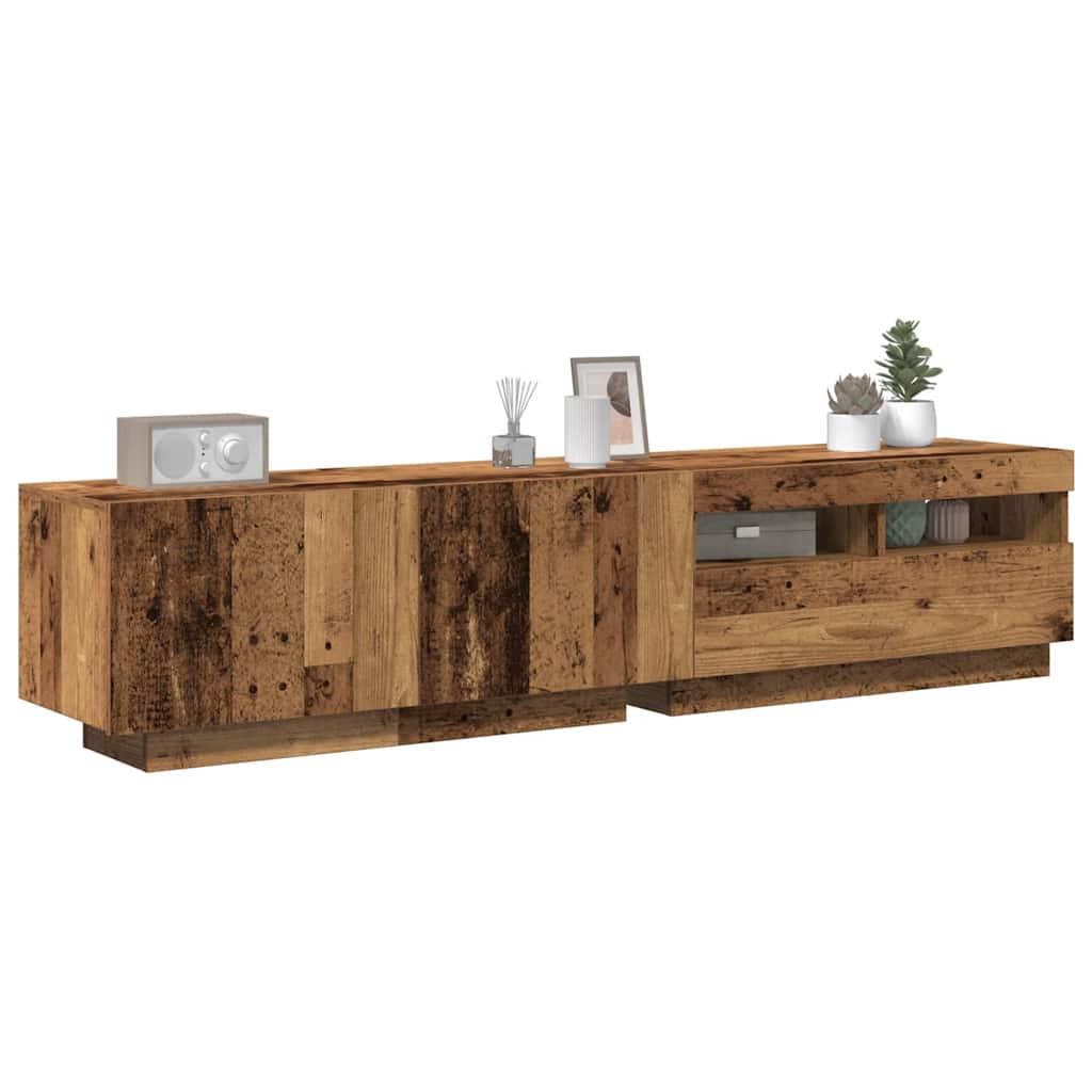 TV ormarić LED boja drva 180x35x40 cm konstruirano drvo