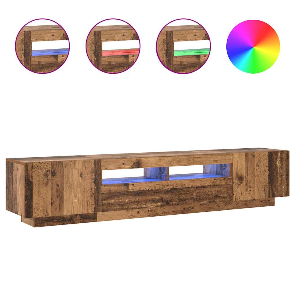 TV ormarić LED boja drva 200x35x40 cm konstruirano drvo