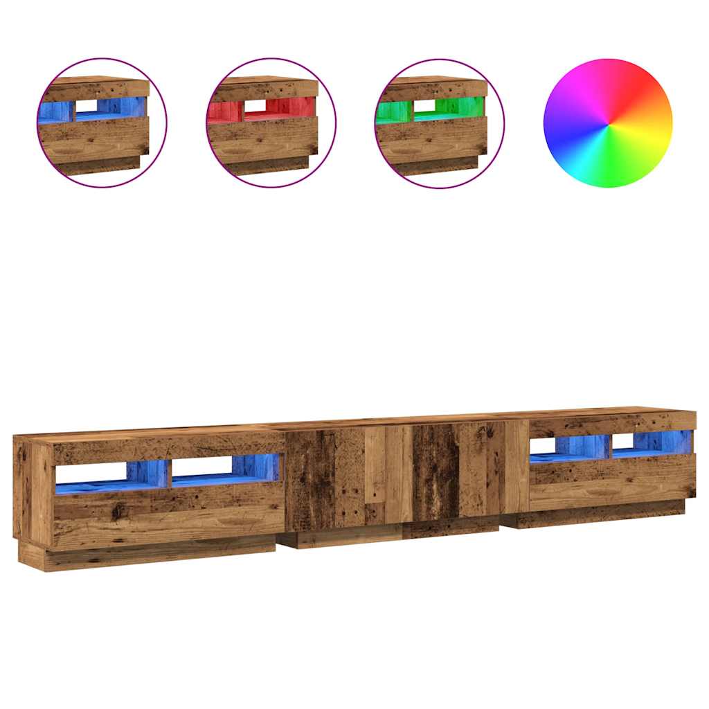 TV ormarić LED boja drva 260x35x40 cm konstruirano drvo