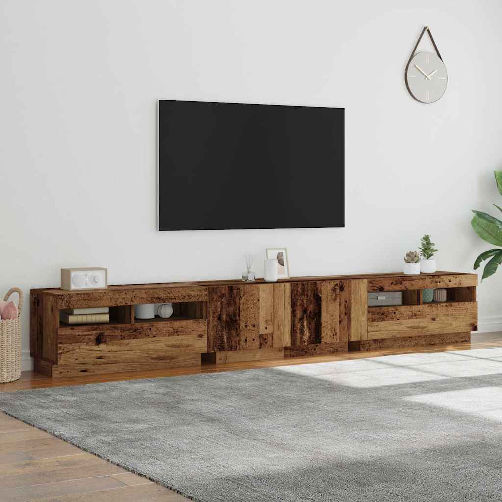 TV ormarić LED boja drva 260x35x40 cm konstruirano drvo