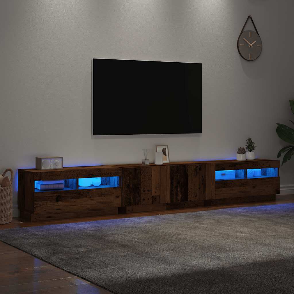 TV ormarić LED boja drva 260x35x40 cm konstruirano drvo