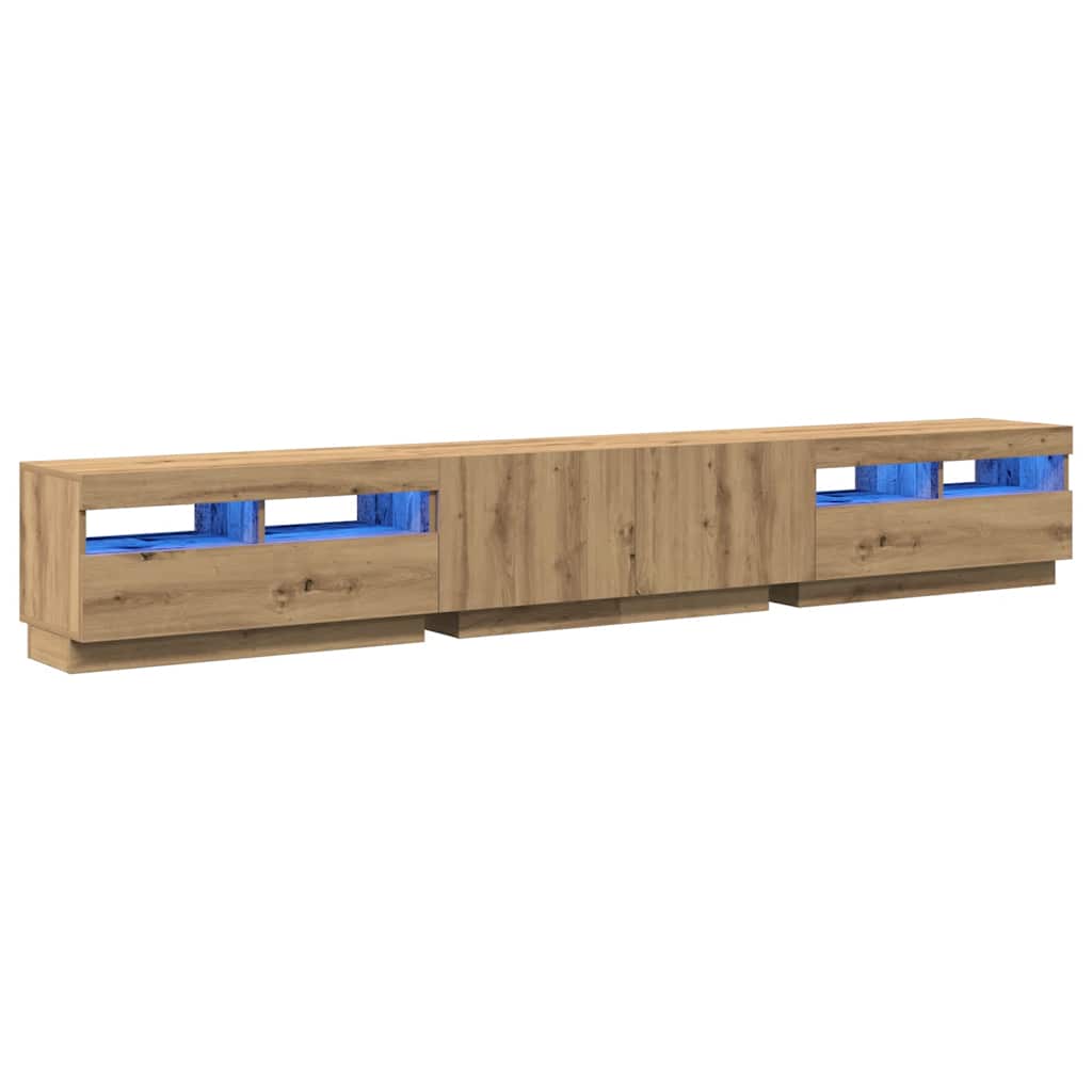 TV ormarić LED boja hrasta 260x35x40 cm konstruirano drvo