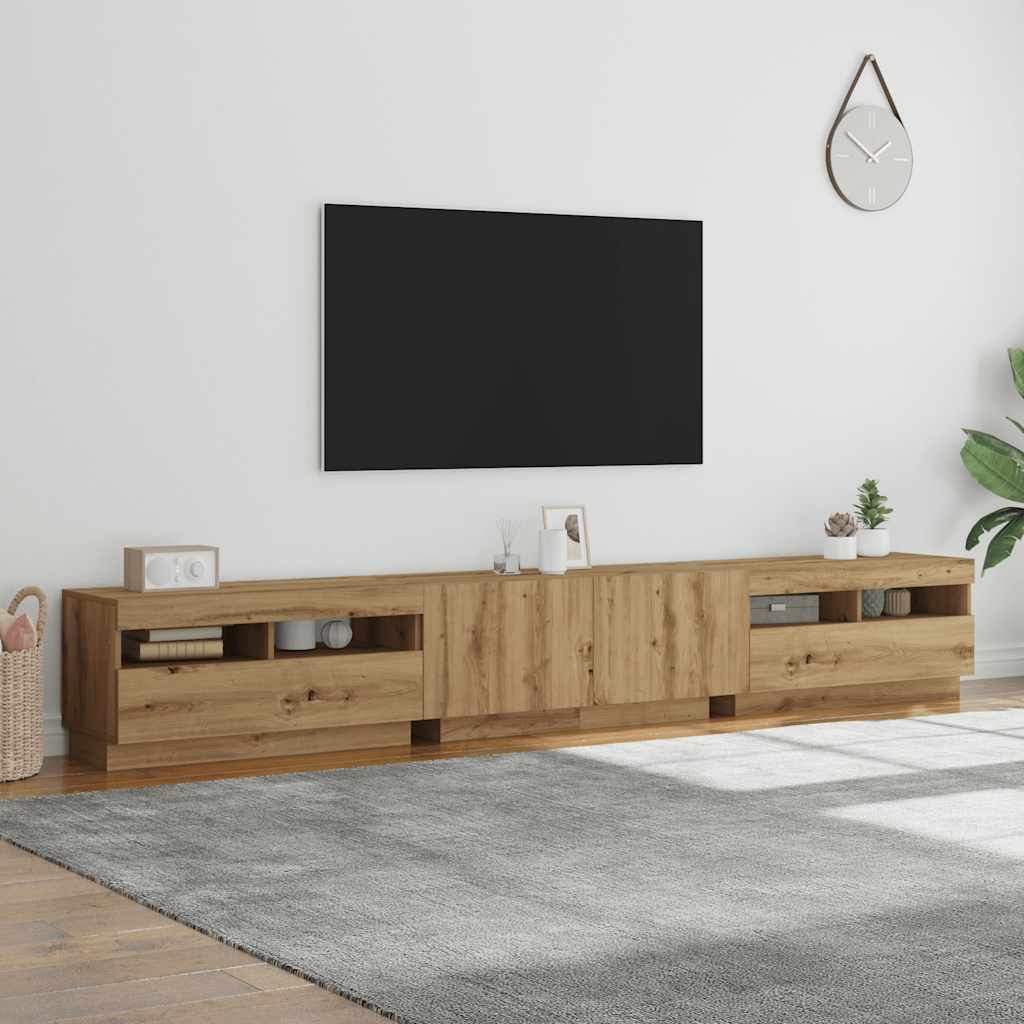 TV ormarić LED boja hrasta 260x35x40 cm konstruirano drvo