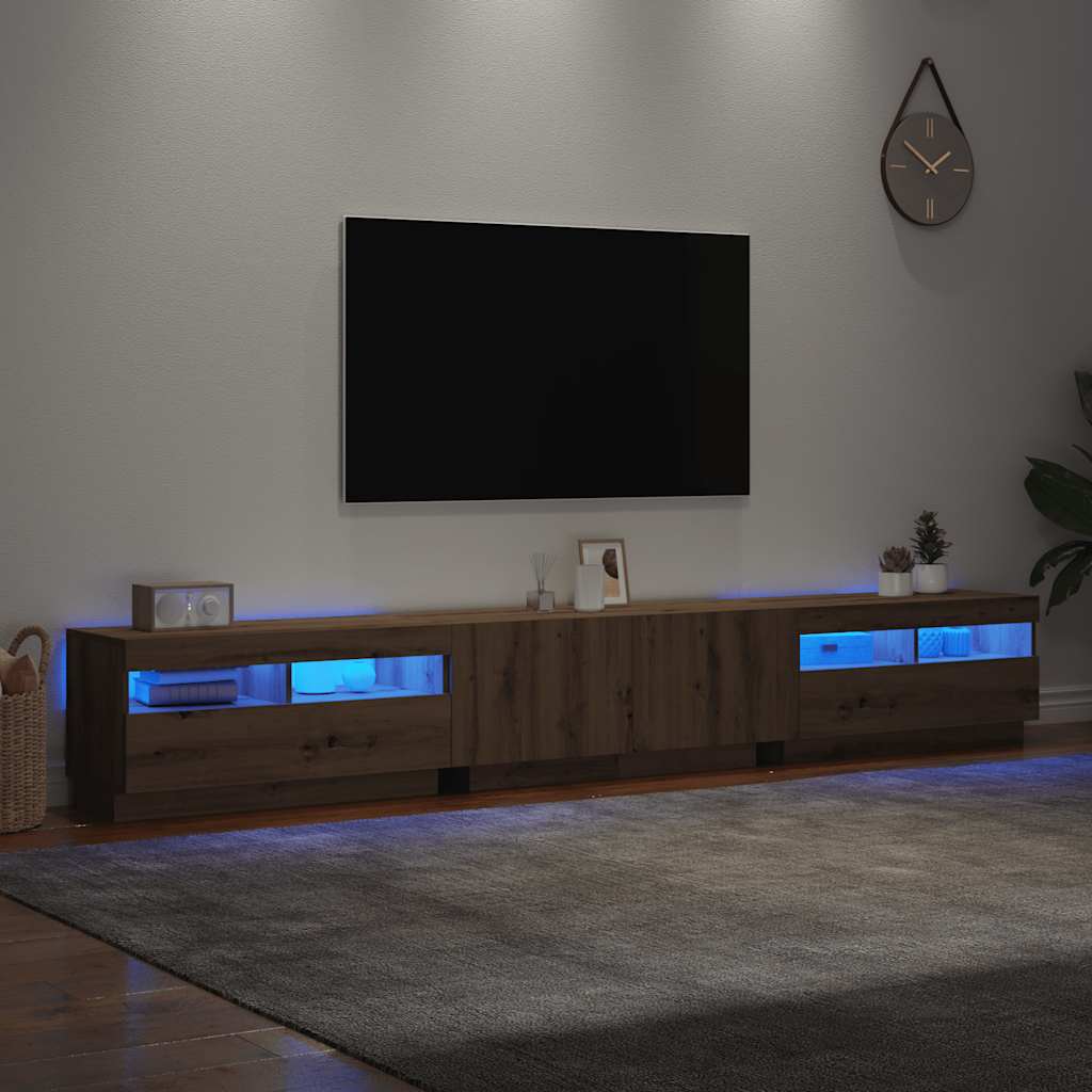 TV ormarić LED boja hrasta 260x35x40 cm konstruirano drvo