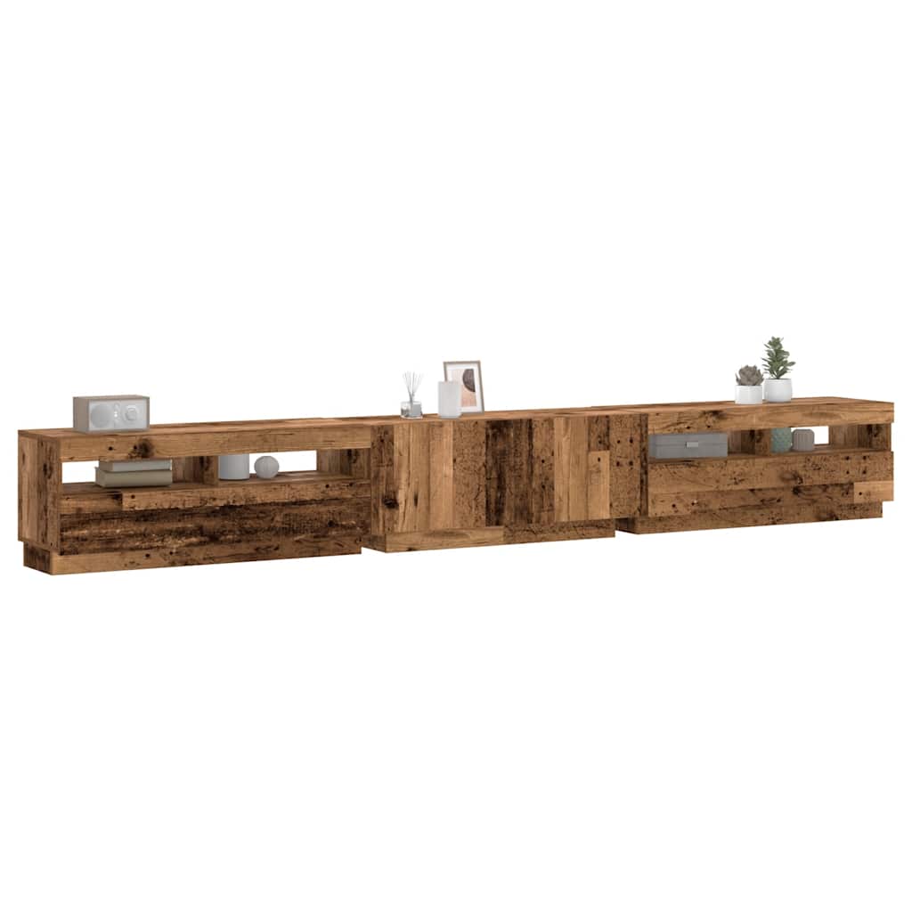 TV ormarić LED boja drva 300x35x40 cm konstruirano drvo