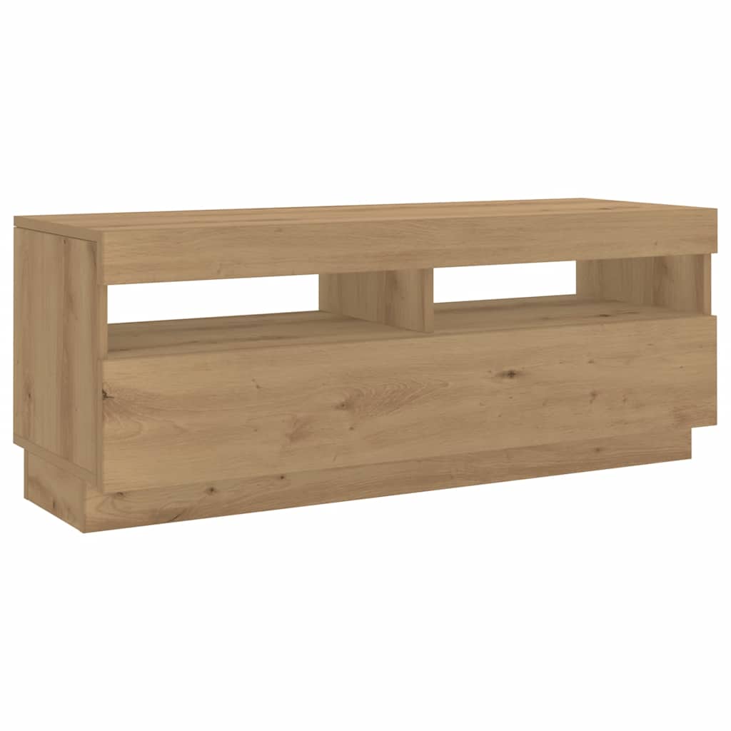 TV ormarić s LED svjetlima Artisan hrast 300x35x40 cm