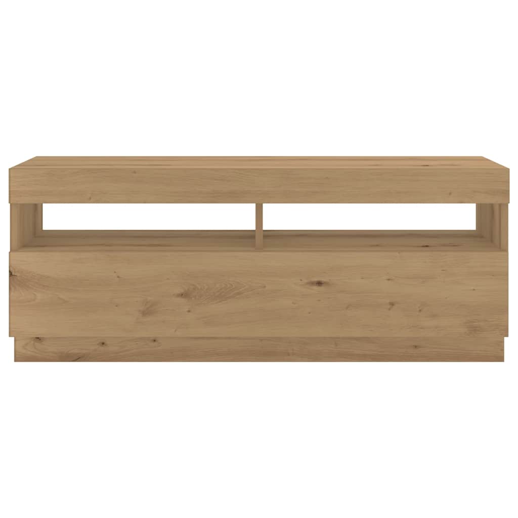 TV ormarić s LED svjetlima Artisan hrast 300x35x40 cm