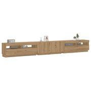 TV ormarić s LED svjetlima Artisan hrast 300x35x40 cm