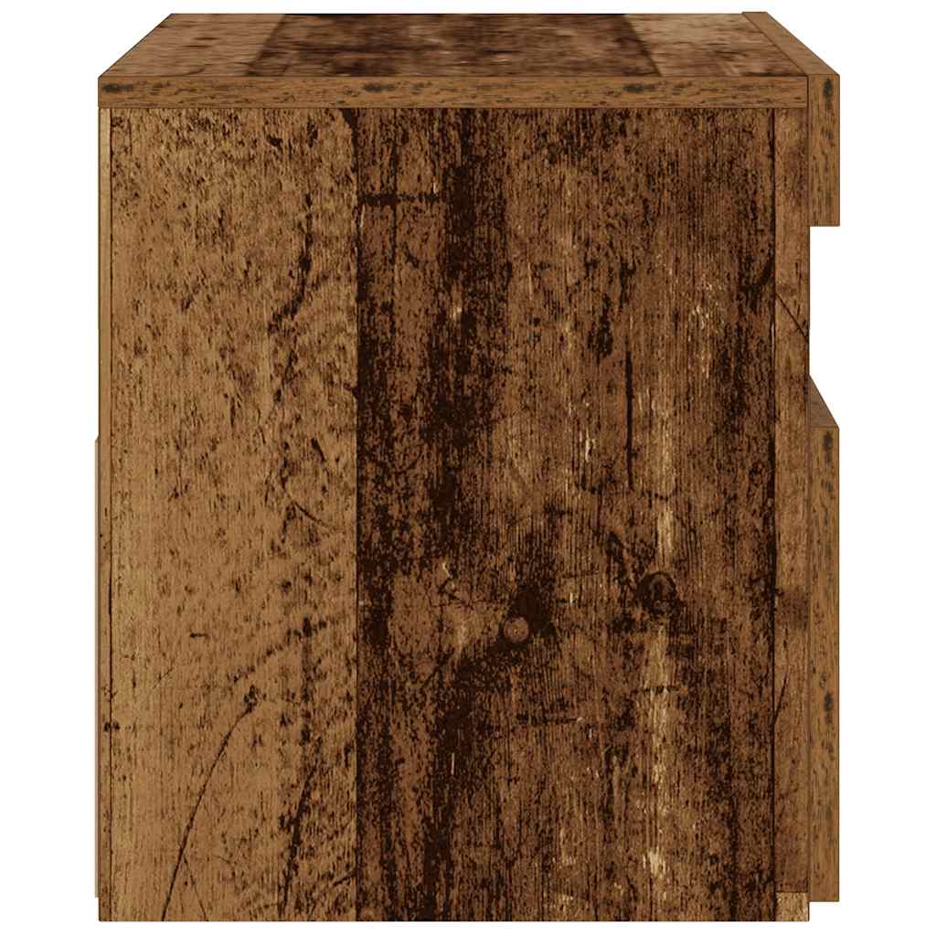 Noćni ormarić s LED svjetlima staro drvo 60x35x40 cm