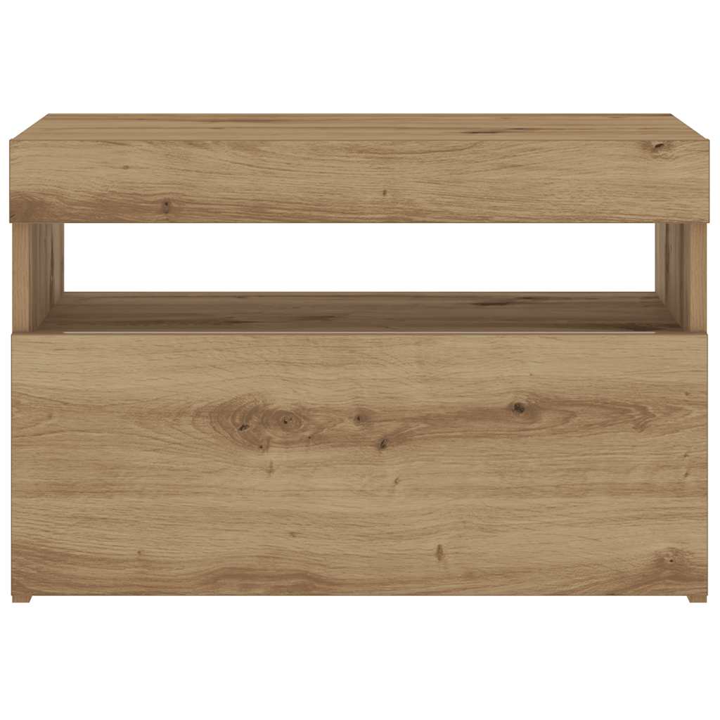 Noćni ormarić s LED svjetlima Artisan hrast 60x35x40 cm