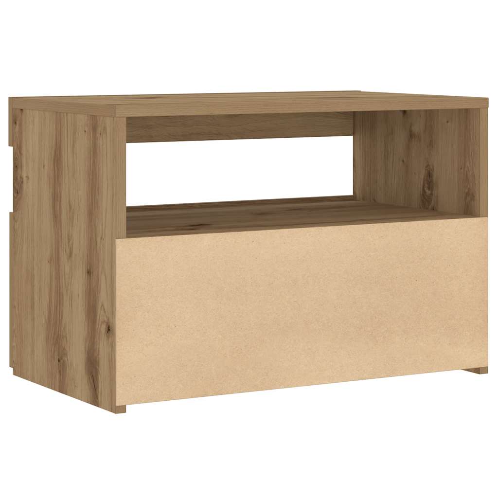 Noćni ormarić s LED svjetlima Artisan hrast 60x35x40 cm