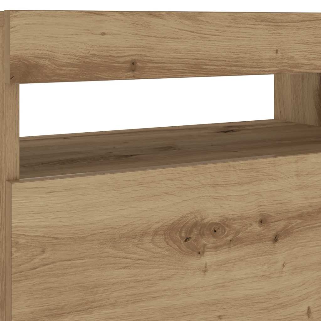 Noćni ormarić s LED svjetlima Artisan hrast 60x35x40 cm
