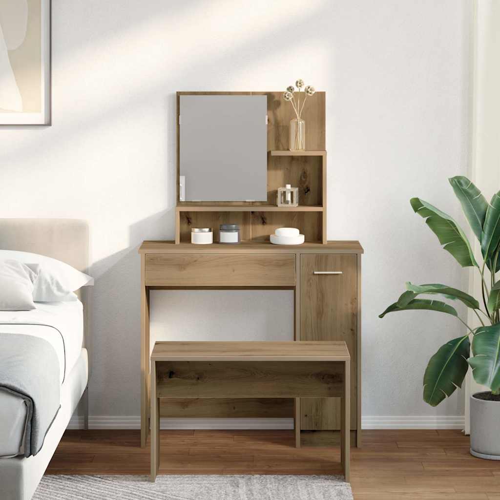 Set toaletnog stolića Artisan hrast konstruirano drvo