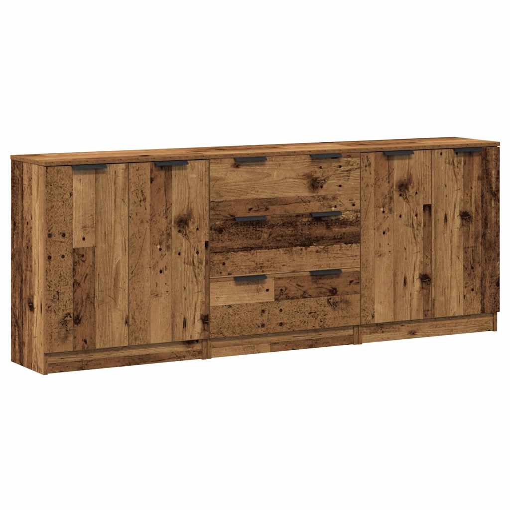 Komoda 3 kom staro drvo 60x30x70 cm konstruirano drvo