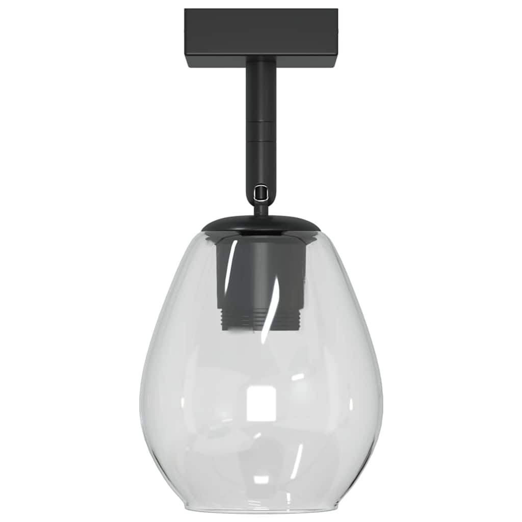 Stropni reflektor Crna 13 x 13 x 26 cm Staklo i Metal