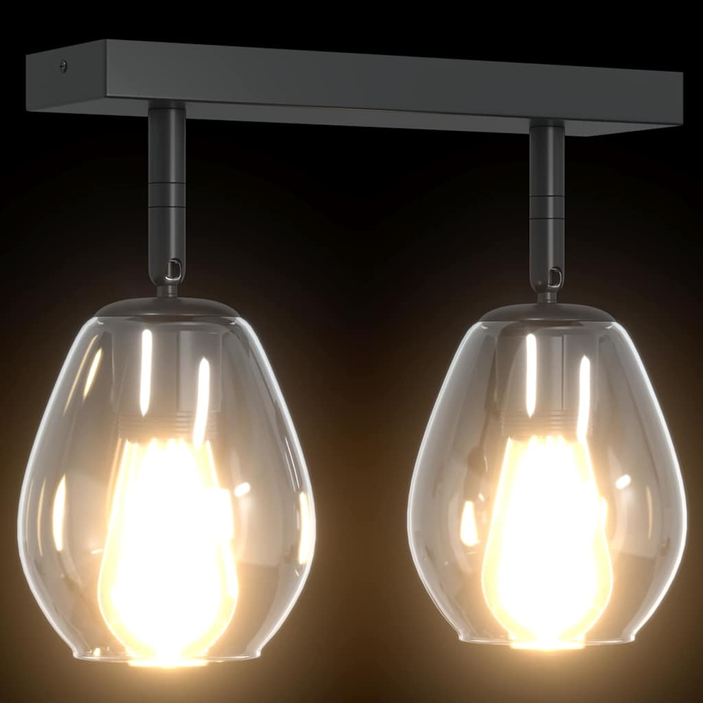 Stropni reflektor Crna 33 x 13 x 26 cm Staklo i Metal