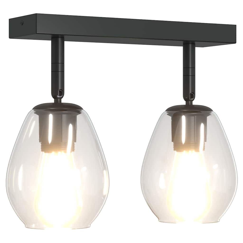 Stropni reflektor Crna 33 x 13 x 26 cm Staklo i Metal