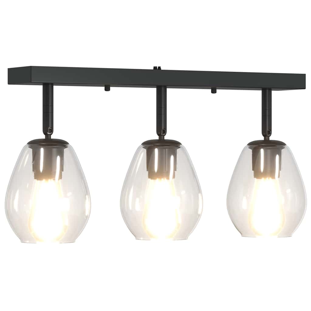 Stropni reflektor Crna 54 x 13 x 26 cm Staklo i Metal