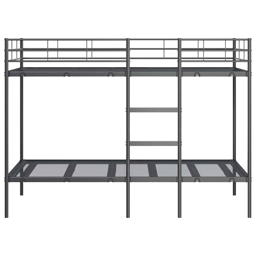Krevet na kat bez madraca crni 90x190 cm čelik